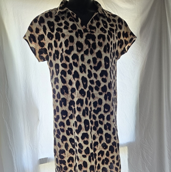 Cheetah Print Shirt Dress NWT - Picture 7 of 7